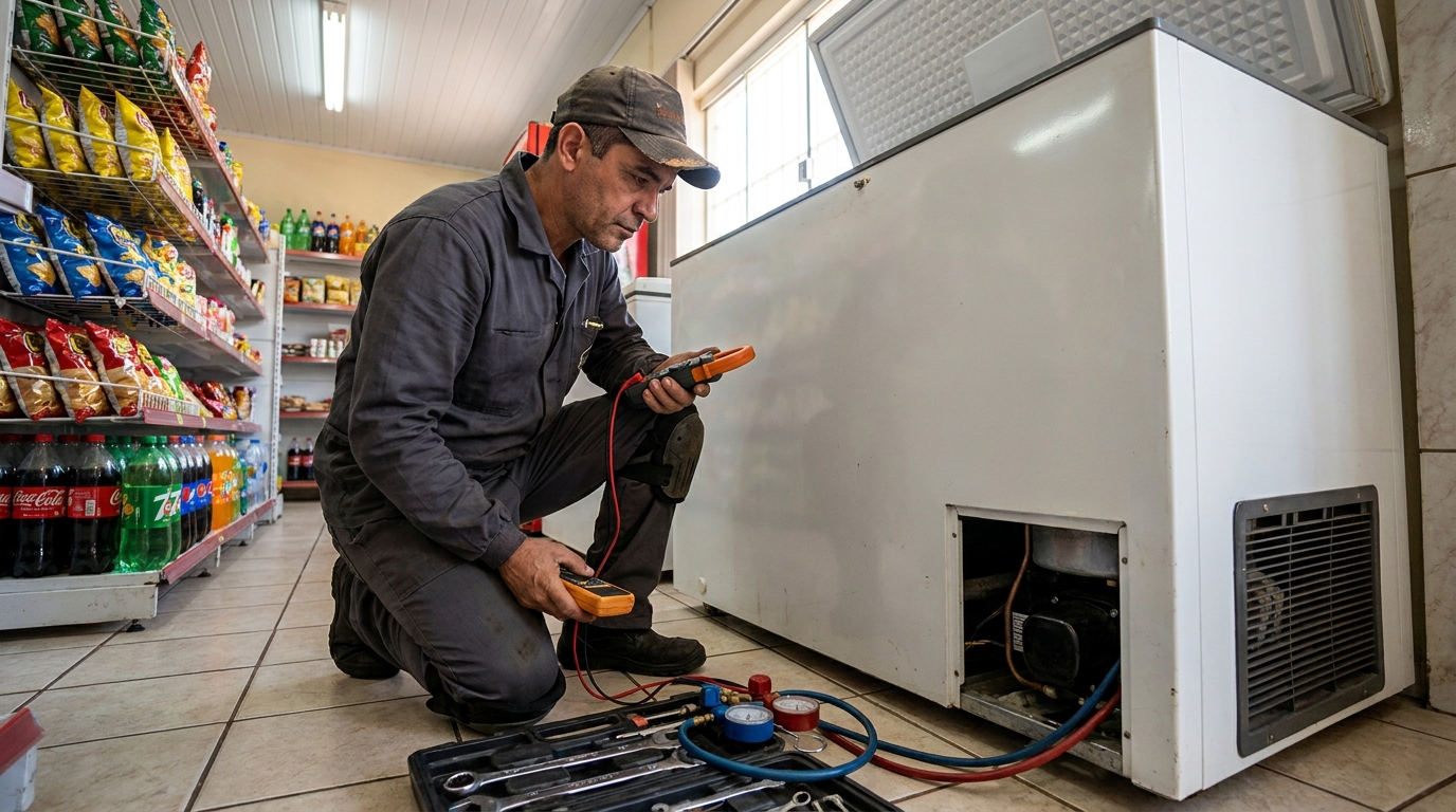 Reparo na placa eletrônica do freezer em Cuiabá‑MT